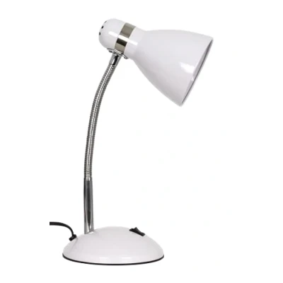 Imagen de BEL AIR HOME Lámpara de Escritorio MEGARA 1xE27 Flexo para Mesa Trabajo o Mesita Noche Metal 40cm Altura Interruptor ON/OFF en Base (BLANCO)