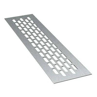 Imagen de sossai® Rejillas de ventilación aluminio Alucratis (1 pieza) Rectangular dimensiones: 24,5 x 6 cm Color: inox rejilla aire