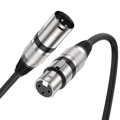 Imagen de MOSWAG Cable XLR Balanceado Microfono Macho a Hembra Canon DMX para Micrófono Amplificador Altavoz Grabadora Equipo de Sonido Mesa Mezclas Sistema PA
