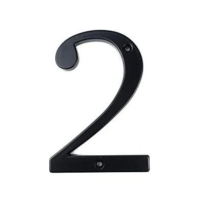 Imagen de HASWARE Letrero con número de casa, 4 pulgadas (10 cm), números puerta modernos, placa señalización, dirección aleación zinc (2, Negro)