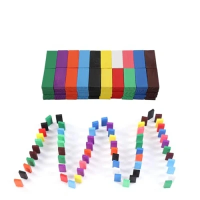 Imagen de Juego de Juguetes Madera para niños, 100 Piezas/Juego dominó Juguete Carreras Números clásicos Mesa Bebé Educativo niños