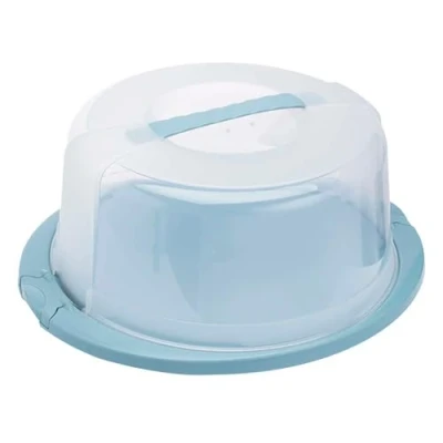 Imagen de keeeper Recipiente redondo para tartas con tapa, Asa ergonómica, Fácil transporte de tartas, Ricardo, Azul nórdico