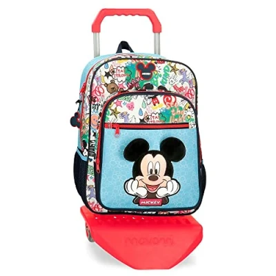 Imagen de Disney Mickey Be Cool Mochila Escolar con Carro Azul 30x38x12 cms Poliéster 13,68L