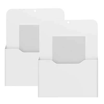 Imagen de MoKo Organizador de Escritorio Magnético, 2 PZS Caja Almacenamiento para Lápices PP Impermeable A4 Revista Documento Bolígrafos Útiles Escolares, Soporte Marcador Oficina, Blanco