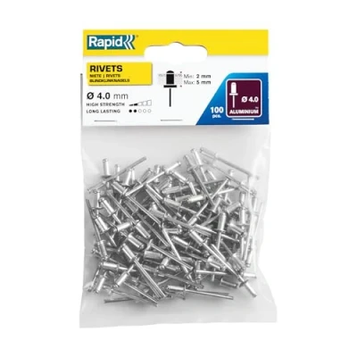Imagen de Rapid 5000378 Remaches, 0 W, Plateado, 4x8mm