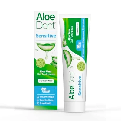 Imagen de Aloe Dent Optima Pasta de dientes sensible sin flúor con Vera, 100ml, 1 unidad