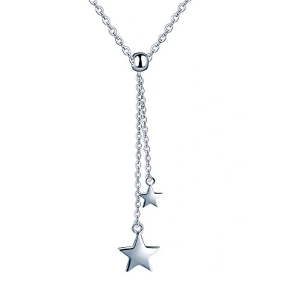 Imagen de Yumilok Collar con colgante de estrella Plata ley 925, cadena ajustable en y para mujer niña, esterlina, No es una piedra preciosa