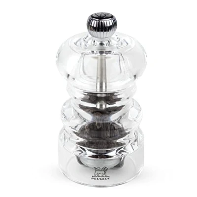 Imagen de Peugeot 900809 Molinillo de Pimienta, Acero Inoxidable, Acrílico, Transparente, 4 Inches