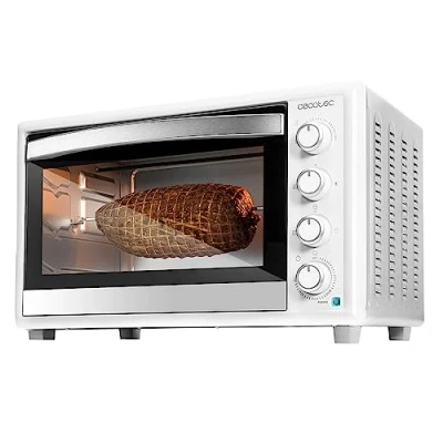 Imagen de Cecotec Horno Convección de Sobremesa 46 Litros Bake&amp;Toast 4600 White Gyro. 2000 W, Luz Interior, 12 Funciones, Temperatura hasta 230º, Puerta doble Cristal, Incluye Rustidor Giratorio