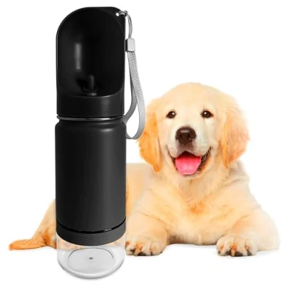 Imagen de Botella de Agua para Perros Portatil con Comedero, Bebedero Mascotas y Comedero 2 en 1