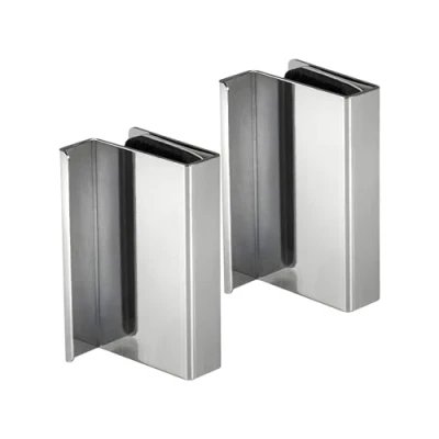 Imagen de Cerradura de presión magnética Gedotec con tirador para muebles apretar Contraplaca vidrio espesor 4 6 mm vitrinas puertas placa Acero al cromo pulido 2 piezas