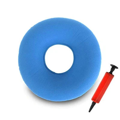 Imagen de TDCQ Cojín Inflable Redondo,Cojín de Dona Redondo,Hemorroides Donut,Cojín Anillo Inflable,Cojín Asiento Redondo (Azul Claro)
