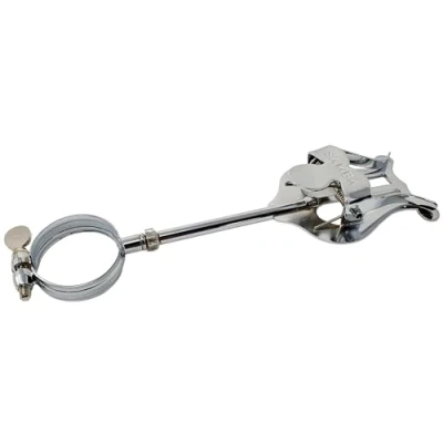 Imagen de ROCKSTAR Atril de Marcha para Requinto y Clarinete, R9092 Metal fijar al cuerpo, porta partituras instrumento viento, con argolla, color plateado Rockmusic