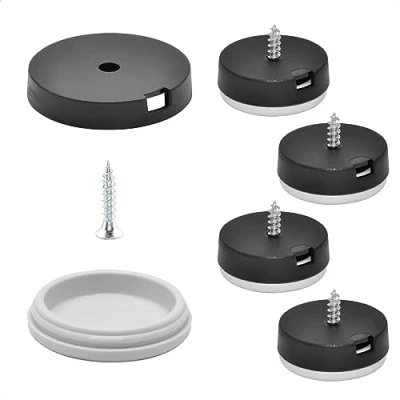 Imagen de Wagner QuickClick® Deslizadores DE Fieltro plástico para sillas/meubles, Juego 4 atornillar Hyper Ø 30 mm, 4X Base+Tornillo+Inserto Deslizante Intercambiable Made in 15809600