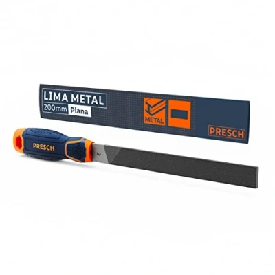 Imagen de Presch Lima plana 200mm Corte de tres lados para limar piezas en ángulo recto metal y madera alta calidad