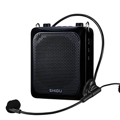 Imagen de SHIDU Amplificador de Voz Bluetooth, Amplificadors portatil18W Altavoz Recargable Impermeable, Sistema PA micrófonos para Profesores, guías turísticos,Yoga