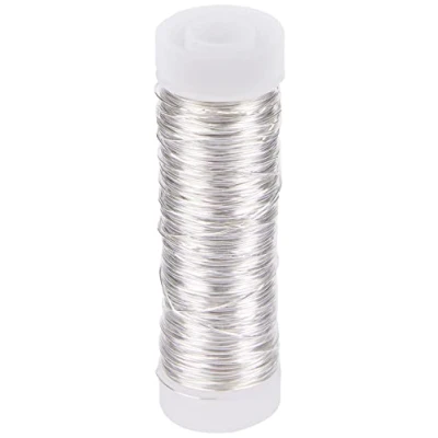 Imagen de Rayher 2405522 Alambre para bisutería y Manualidades, Grosor 0,3 mm, Plata, Plateado, Longitud 50 m