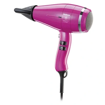 Imagen de Valera Vanity Hi Power Hot Pink, secador de pelo profesional con iones, potente y duradero, motor digital, 2400 vatios, Color Pink/Rosa