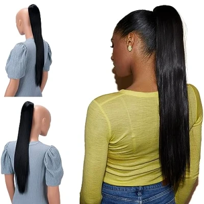 Imagen de CAISHA 60cm Postizo Treccia Portare I Codini Extensions Per Capelli Liscio Negro H601