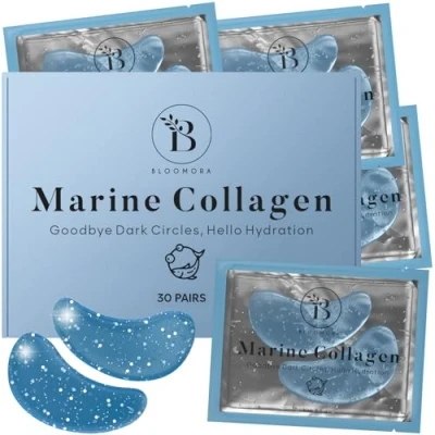 Imagen de Parches Ojos Bolsas y Ojeras (30 Pares), Eye Patches Con Colágeno Marino Ácido Hialurónico, Bolsas, Eliminar de Ojos, Anti Colageno, Mask Set