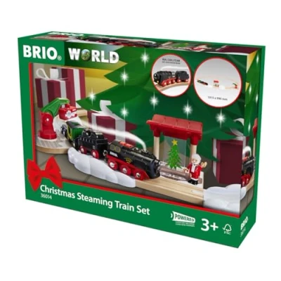Imagen de BRIO World Pista de Tren, Tren Vapor navideño con 27 Piezas, Incluye Personajes y Accesorios, Edad Recomendada 3+