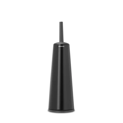 Imagen de Brabantia Renew Collection Escobilla de baño con Soporte, Acero Inoxidable, Matt Negro, 12x12x42 cm