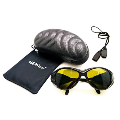 Imagen de MCWlaser Gafas protectoras de seguridad láser 190 450 y 800 2000nm Típico para 355nm 405nm 445nm 450nm 808nm 980nm 1064nm 1085nm 1320nm 1342nm 1470nm 1550nm Tipo absorción EP 5 Estilo 2