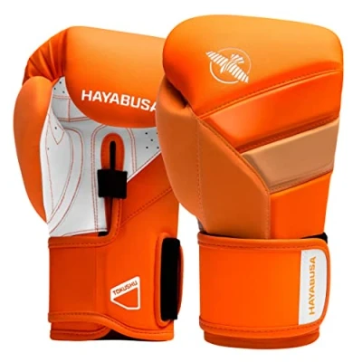 Imagen de Hayabusa T3 Guantes de Boxeo para muñeca Unisex con férula y protección Nudillos, Cierre Gancho Bucle Dual X, Acolchado Nudillos Espuma 5 Capas Naranja neón, 16 oz