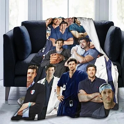 Imagen de Moonforever manta Derek Shepherd suave y cómoda de lana polar para sofá, oficina, coche, camping, yoga, viajes, decoración del hogar, playa felpa acogedora, regalo 40 x 30