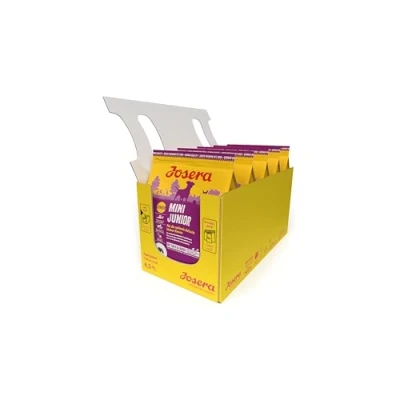 Imagen de Josera Pienso para Perros Pack de 5 x 900 g Mini Junior Pato y Salmón Comida Cachorros Tamaño Pequeño Con Omega 3 Favorece el Pelo la Piel