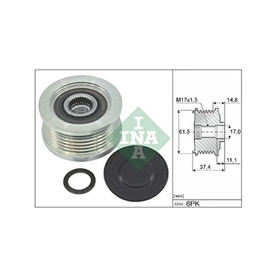 Imagen de INA 535 0348 10 Rueda Libre Alternador se requiere herramiente especial para montaje FIAT: Punto II Hatchback, LANCIA: Kappa Berlina