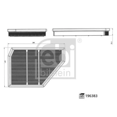 Imagen de FEBI BILSTEIN 196383 Filtro de aire 35,5mm 197mm 288mm Cartucho filtrante BMW: X5, X6, X7