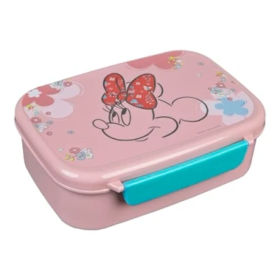 Imagen de Scooli fiambrera de Minnie Mouse Disney, con inserto extraíble, para guardería, sandwichera, escuela, plástico, sin BPA