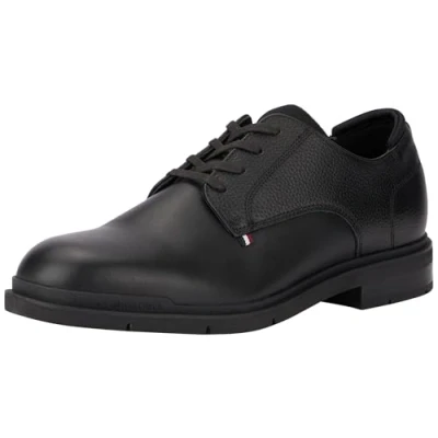 Imagen de Tommy Hilfiger Pebble Grain Derby Zapatos con cordones, Hombre, Talla: 43, Black