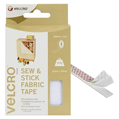 Imagen de VELCRO Brand Cinta adhesiva cosible 20mm x 1m Blanco