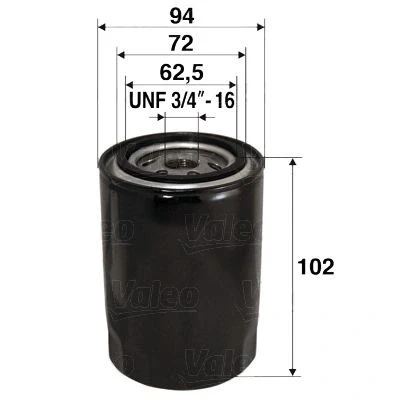 Imagen de VALEO 586066 Filtro de aceite UNF 3/4&quot; 16 enroscable VOLKSWAGEN: Polo III Hatchback, Lupo / 3L, Classic, SKODA: FELICIA 2 Kombi