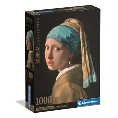 Imagen de Clementoni Puzzle Adulto 1000 Piezas Museum Girl W/Pearl Earring Compact Box, 39967