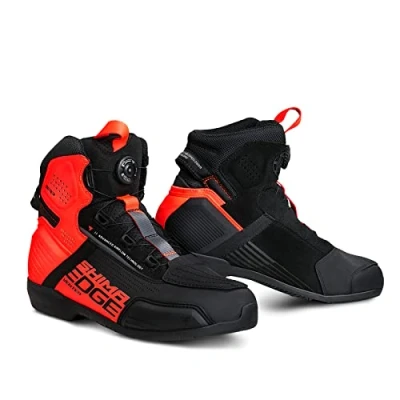 Imagen de SHIMA EDGE VENTED Botas Moto Hombre Cuero Ventilada Zapatillas ATOP Verano Calzado Motorista Baja Adventure Cremallera Lateral Protección Tobillo Motocicleta Trail (Masculinos, Ventilado, Rojo, 41)