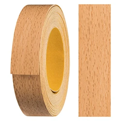 Imagen de haggiy Cinta para bordes de melamina autoadhesiva 18 mm x 5 m I muebles Sujeción segura sin planchar Chapa estantes/paneles madera haya Samerberg