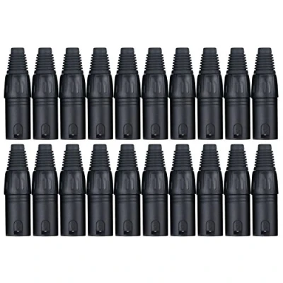 Imagen de Pronomic set de clavijas XLR macho 20 piezas negro