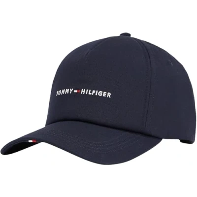 Imagen de Tommy Hilfiger Gorra Hombre Foundation Soft 6 Panel con Logotipo, Azul (Space Blue), Talla Única