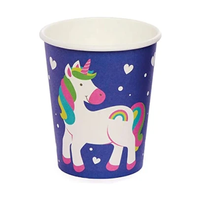 Imagen de Baker Ross FC973 Vasos de Cartón Unicornio Arcoiris Juego 10, Decoración cumpleaños para niños