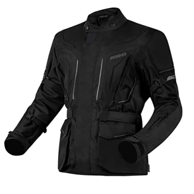 Imagen de OZONE moto Sahara Chaqueta de textil para hombre Protectores codos y hombros Membrana Reissa 6 canales ventilación Elementos reflectantes Bolsillos