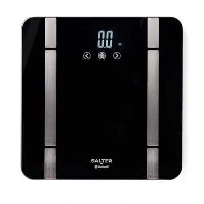 Imagen de Salter SA00432FEU6 Smart Digital Báscula de baño Bluetooth conecta con la aplicación Health, 200 kg, mide el peso, grasa corporal/agua, masa muscular/ósea, BMI &amp; BMR, 8 memoria usuario