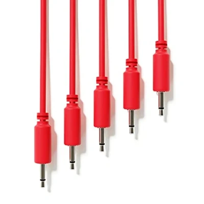 Imagen de ExcelValley 5 Pack Cables de Conexión Mono Modulares TS 3,5mm 1/8&quot; Eurorack Sintetizador [Rojo 200 cm 79&quot;]