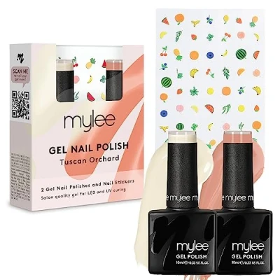 Imagen de Mylee Tuscan Orchard Set de Esmalte Uñas en Gel Con Pegatinas para Nail Art 2x10ml UV/LED Manicura Pedicura Uso Profesional y Doméstico Larga Duración Fácil Usar