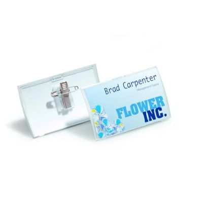 Imagen de Durable 821419 Portanombres Click Fold, con clip combinado, 54 x 90 mm, 25 piezas