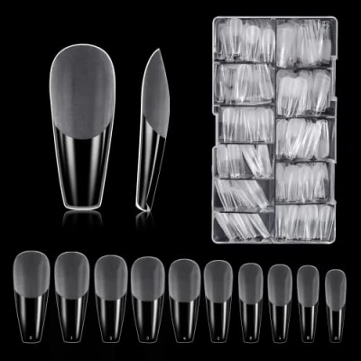 Imagen de Unghie Tips Set, 500 Pezzi di Punte per Finte Acriliche Artificiali con Custodia Studi e Nail art Fai da te a Casa 10 Misure(Semi smerigliato)