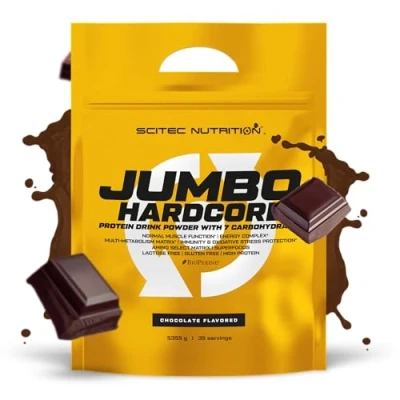 Imagen de Scitec Nutrition Jumbo Hardcore, Weight Gainer alto en proteína con Amino Select Matrix, Superfoods, Creatina y 7 carbohidratos, Sin Gluten Lactosa, 5355 g, Chocolate
