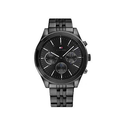 Imagen de Tommy Hilfiger Reloj Analógico de Cuarzo multifunción para Hombre con Correa en Acero Inoxidable Negro 1791738